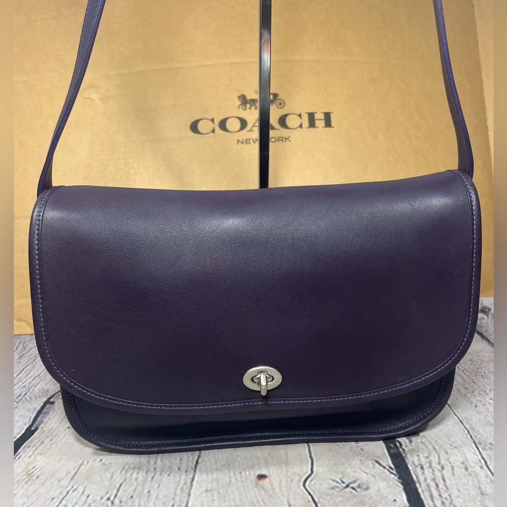 Vintage COACH 9790 City Bag RARE 💜PURPLE🦄 🩶🩶Silver Hardware NICE COND!